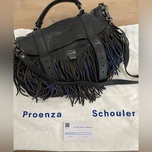 Proenza Schouler PS1 Medium Fringe Bag - Black